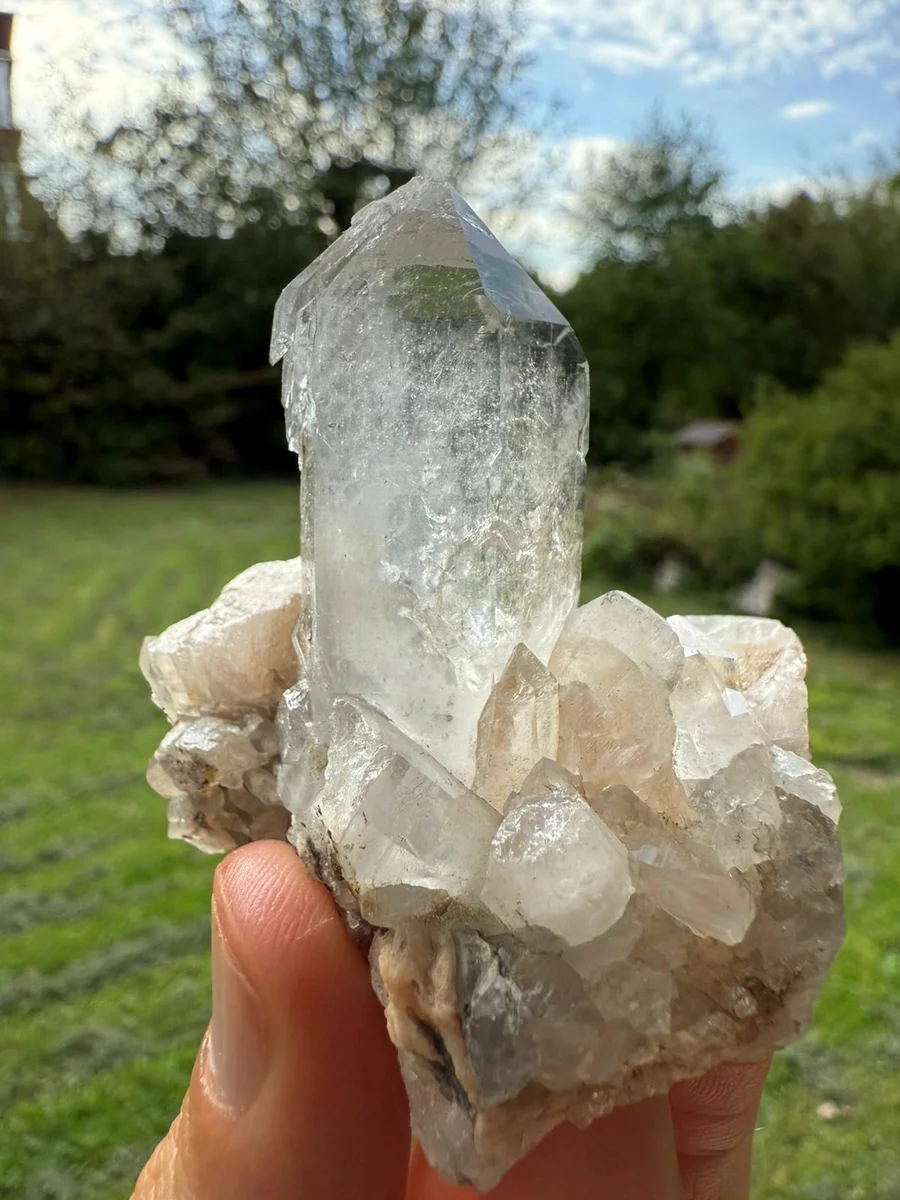 Bergkristall auf Kalzit - Bild 3