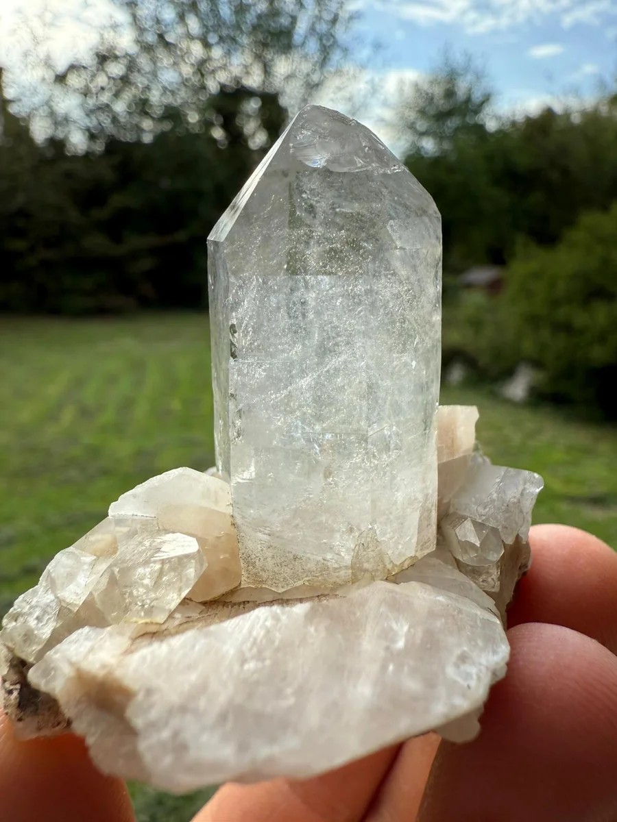 Bergkristall auf Kalzit - Bild 2