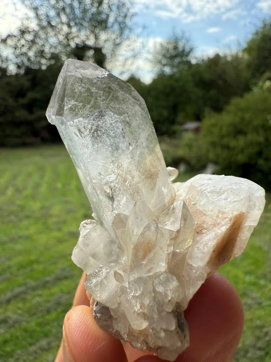 Bergkristall auf Kalzit
